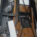 ODK Reversible Gaming Desk LED Lights, 40 Inch Computer Desk with Storage Shelves & Monitor Stand, Study Table for Home Office, Small Space Bedroom, Carbon Fiber, Rustic Brown