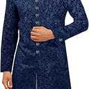 Runcati Mens Kurta Sherwani Coats Kaftan Indian Ethnic Royal Suits Mandarin Collar Wedding Festive Party Blazer XL