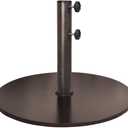 EliteShade USA Up to 140 lbs Round Umbrella Base Steel Plate Stand Market Patio Outdoor Heavy Duty Umbrella Holder, Bonus 18" Round Weight Sand Bag (Sand is not Included), Reddish-Brown