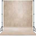 Haboke Abstract Professional Photography Backdrop for Portrait Photo Props Booth Background Photoshoot Studio with Ployester Fabric Roller Pocket on Top (6x8ft,Beige)