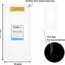 Wowfit 50 CT 9x20 Inches Clear Flat Cellophane Treat Bags with 6" Gold Twist Ties Large Cello Bags for Wine Bottles, Gifts, Cookies, Mugs, Candies, Party Favors & Wrapping Sturdy & Crystal Clear