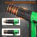 Heat Gun 1800W Fast Heating 122-1202 Heavy Duty Hot Air Gun Variable Temperature Control Overheat Protection 2 Speed Air Flow with 4 Nozzles for Crafts, Shrinking Tubing, Vinyl Wrap (SG-1004)