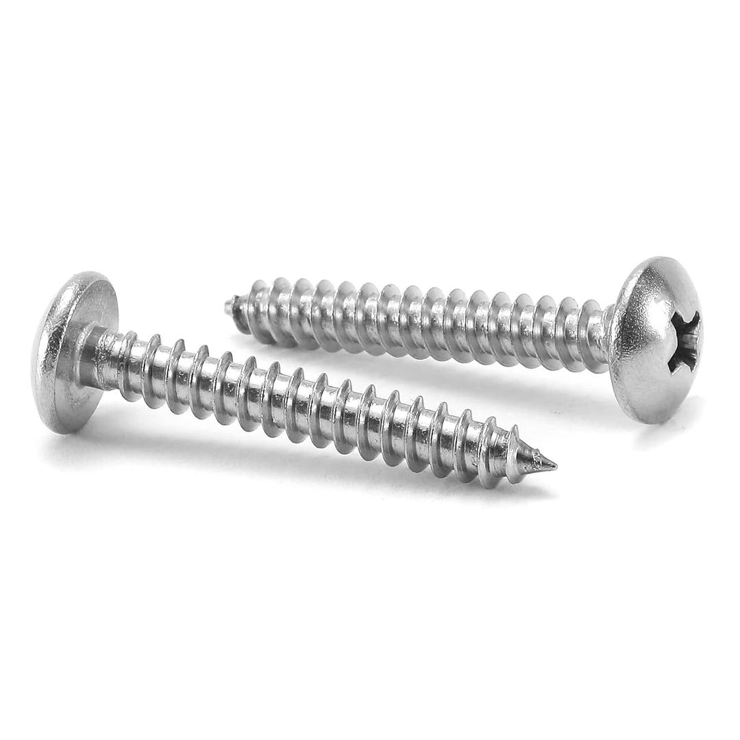 #10 x 1-1/4" Wood Screw 100Pcs Truss Head Phillips 18-8 (304) Stainless Steel Fast Self Tapping Screws by SG TZH
