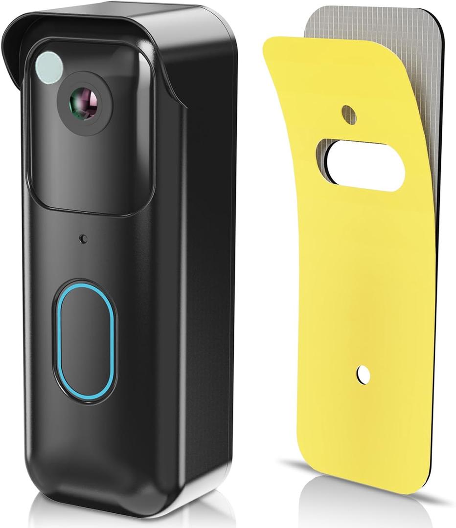 No-Drill Adhesive Doorbell Mount Compatible with Blink Doorbell (2nd Gen), Door Mounting Holder Bracket Accessories, Not Block Motion Sensor Anti-Theft Camera Mount for Home, Apartment, Office, School (Black)