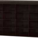 DINZI LVJ Shoe Storage Bench with Cushion, 16-Cubby Shoe Rack, Adjustable Shelves, Multifunctional Shoe Organizer Bench for Entryway, Mudroom, Hallway, Living Room, Bedroom and Garage, Espresso