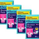 Because Overnight Booster Pads Fit All Adult Diapers, Helps Keep Your Adult Diaper Active All Night, Adds 4 Cups to Incontinence Underwear, Extra Absorbency, 88 Count (M)