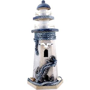 Anchor Wooden Lighthouse 10.6" High Nautical Themed Rooms Lighthouse