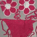 SweatyRocks Women's Crochet Summer 2 Piece Swimsuit Cover Up Sets Self Tie Halter Top and Bottom, S