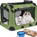 Petprsco Large Cat Carrier for 2 Cats Small Medium Dogs, Soft Pet Carrier 24x17x17 for Traveling with Warm Blanket Foldable Bowl and Washable Pad