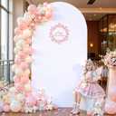 White Arch Backdrop Cover 7.2FT Fitted Polyester Arch Covers Stretchy Backdrop for Wedding Birthday Party Decoration Baby Shower Banquet Ceremony