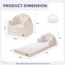MAXYOYO Folding Sofa Bed Chair, Sleeper Chair for Adults, Faux Fur, Single | 2-in-1 Fold-Out Chair Bed, Convertible Floor Lounger with Carry Handle for Reading or Relaxing , Beige, 84.2 inches x 35.8 inches x 22 inches