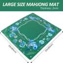 Jongyance Printed American Learning Mahjong Mat (33x33) with Black Carrying Bag, Anti-Slip, Noise-Reducing, Mahjong Table Mat for Mah-jongg, Poker, Board Games, Dominoes