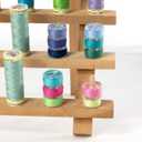 Dritz Wooden Thread Rack – Holds 60 Spools – Wall-Mount or Free-Standing with Pull-Out Legs – Wood Organizer for Sewing, Quilting, & Hair Braiding