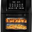 Gourmia Air Fryer - 14 Qt All-in-One Oven with Rotisserie, Digital Display with 12 Presets, Roast, Bake, Broil, Dehydrate, Dishwasher Safe Accessories, Black