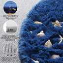 ONASAR Navy Blue Round Area Rug 4ft, Soft Bedroom Circle Rugs Floor Mat for Kids Girls Boys Teen Room, Fluffy Plush Shaggy Carpet for Baby Nursery Living Room Playroom Dorm Home Decor