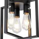 11.8" Black Farmhouse Industrial Ceiling Light Fixtures, Dimmable Lighting with E26 Base for Kitchen, Living Room, Hallway, Entryway