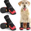 Dog Shoes for Hot Pavement Anti-Slip Dog Boots Waterproof Dog Shoes for Small to Large Dogs with Reflective Straps Pet Dog Boots for Hiking.4Pcs Soft Breathable Paw Protectors for Dogs (Size 1 :1.77''x1.57''(L*W))