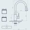 FORIOUS Black Kitchen Faucet with Pull Down Sprayer, High Arc Single Handle Classic Stainless Steel Sink Faucet 1 or 3 Hole, Suitable for Farmhouse Camper Laundry Rv Bar