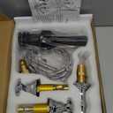 GGStudy Two Handles Three Holes Faucet 8-16 inch Widespread Bathroom Sink Faucet Chrome Basin Mixer Tap Matching Metal Pop Up Drain with Overflow