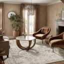 Washable Area Rugs for Living Room: 5x7 Bedroom Area Rugs Boho Vintage Rugs Stain Resistant Non Slip Low Pile Soft Lightweight Carpet for Kitchen Dining Room Farmhouse Nursery Kids Room Home Office (Brown and Cream)