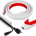 Cord Wall Cover, 39in Self-Adhesive Wire Covers for Cords on Wall, Extension Cable Hider for Floor, Mounted Tv, Home and Office Cavity 0.63" Wx0.31 H (White)