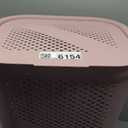 Mind Reader Slim Laundry Hamper with Lid, 60L Clothes Basket, Ventilated Plastic, Pink