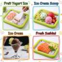 New Rolled Ice Cream Maker, Diy Homemade Rolled Myfroroll Ice Cream Tray, At Home Rolled Ice Cream Kit with 2 Scrapers, Suitable for Families and Parties (White)