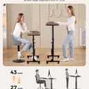 Standing Desk Adjustable Height, Mobile Stand Up Desks with Wheels Small Computer Desks Rolling Desk, Portable Laptop Desks Rustic Standing Table Sit Stand Home Office Desks 16"x31.5" Height 27"-43.5"