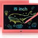 LCD Writing Tablet for Kids, 15 Inch Colorful Electronic Doodle Board, Educational Learning Kids Drawing Tablet Toys, Christmas Birthday Gift for 3 4 5 6 7 8 9 Year Old Girls Boy (Pink)
