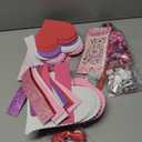 JULBEAR 700 Pcs Valentine's Day Foam Heart Ornaments Craft DIY Kit with Foam Hearts Self-Adhesive Stickers Glitter Pom-poms Wiggle Googly Eyes Satin Cords for Kids Valentine Decoration Craft Supplies