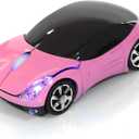 ASHATA 2.4G Car Mouse with USB Reciver 1600DPI Optical Mouse for PC Computer Laptop Tablet, High Cute Mouse for Win XP//Win7/ME/2000/for Mac OS (Pink)
