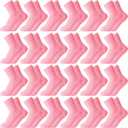 Handepo 24 Pairs Women Fuzzy Socks Bulk Winter Fluffy Sleeping Slipper Socks for Home Outdoor Gift Ladies Valentine's Day (Dark Pink)