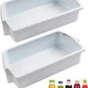 2PCS Refrigerator Door Shelf Bin Replace WP2204812 2204812 AP6006531 2195395 WRT311FZBM00 2200678 Compatible with Whirlpool Kenmore Models, Refrigerator Door Shelf Parts