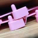 4 Pcs 18.7 Inch Light Pink Acrylic Mahjong Tile Racks with Pushers for Game Night American Mahjong Racks Tile Set for Mah Jong Lovers and Beginners