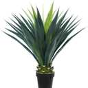 3ft Artificial Agave Plant, 38 Inch Tall Faux Agave Plants in Black Pot, Fake Floor Plant Outdoor Indoor for Front Porch Patio Home Office Door Step Hotel Desert Style Decor 1PCS
