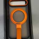TIANNIUKE for Google Pixel 10 Pro Case/Pixel 10 Case 360Rotatable Magnetic Ring Holder Stand with Silicone Strap, Fit for MagSafe Mil-Grade Shockproof Translucent Matte Phone Cases, Orange