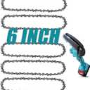 6 Inch Chainsaw Chain, 5 Pieces Replacement Chains for Almost 6-inch Cordless Electric Portable Mini Chainsaws, Durable Carbon 6Inch Chainsaw Chains for Pruning Shears and Wood Cutting