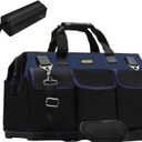 FASTECH 22in Heavy Duty Bottom Tools Bag With Wide Mouth For Tool Storage, Carrier and Organizer, Tote Bag for Men/Women, Wide Mouth Tool Bags With Inside Pockets (22 Inch)