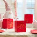 JOYIN 30 Pcs 4.5" Valentines Day Red Gift Bags, Treat Bag with Cards, Paper Goodie Bag with 3 Gold Foil Designs, Valentines Small Goodie Gift Bags for Cookie Snack Storage,Wedding Party Favor