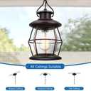 Outdoor Pendant Light, Farmhouse Exterior Hanging Light Fixture with Adjustable Chain,Oil Rubbed Bronze Porch Light with Bubble Glass for Front Door Ceiling Entry Patio