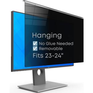 Hanging Privacy Screen Protector for Monitor (Fits 23-24 Inch Frameless), 30°+ Full Privacy & 95% Light Blocking, Instant Setup, 87% Blue Light & 97% UV Block, Office Data Security & Eye Protection