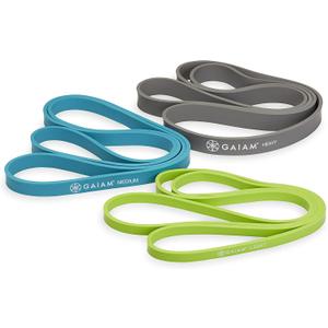 Gaiam Restore Resistance Training Workout Pull Up Bands 2 Pack - Extra-Strong Durable Progressive Resistance Exercise Loop Cords for Assisted Pull Ups and Strength Bands Training