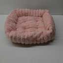 Cat Dog Bed for Pets, Rectangle Pet Bed Gift for Puppy and Kitten, Machine Washable Calming Fluffy Pet Couch Sofa for Indoor Outdoor, Portable Soft Cat Bed with Non-Slip Bottom (Small, Pink)