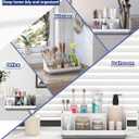 Bathroom Counter Organizer and Storage, 7 Slots Detachable Toothbrush Holders for Bathrooms, Anti-Slip Electric Toothbrush and Toothpaste Holder Countertop Vanity Organizer Accessories for Adults Kids