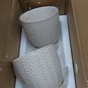 Oairse 4 inches Ceramic Planter Pots  Set of 2 Small Round Flower Pots with Drainage Hole and Ceramic Tray for Succulents Cactus Indoor Outdoor Garden Home Windowsill