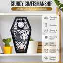 Spider Web Coffin Shelf - Vintage Haloowen Decor for Bathroom and Kitchen - Gothic Furniture for Countertop Stand - Goth Accessories Spooky Wall Decor - Witchy Gifts for Women