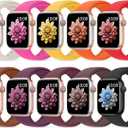 10 Pack Silicone Bands Compatible with Apple Watch 38mm 40mm 41mm 42mm Women Men, Soft Waterproof Replacement Wrist Sport Band for iWatch Series 11 10(C-Bright Orange/Babbie/Starlight/Wine/Smoke Violet/Black/Red/Yellow/Cherry/Brown)