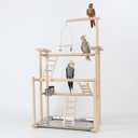 Bird Play Stand, Wooden Bird Playground, Bird Stands for Parrots, Parakeet Playground, Parrot playstand for Parakeets Cockatiel Lovebirds Conures Budgie Cockatoos(17.3 * 12.2 * 31 in) ((44*31*79CM))