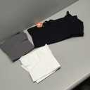 EUYZOU Womens Tummy Control Shapewear Tank Tops Seamless V-Neck Compression Tank Tops Body Shaper Camisole (3X-Large, Black/White/Grey)