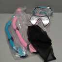 Snorkel Mask Set, Dry-Top Snorkel Set Scuba Diving Mask, 180 Panoramic Wide View, Professional Breathing Freely Snorkeling Gear Kit with Nose Cover for Snorkeling Swimming, Travel (Kids)